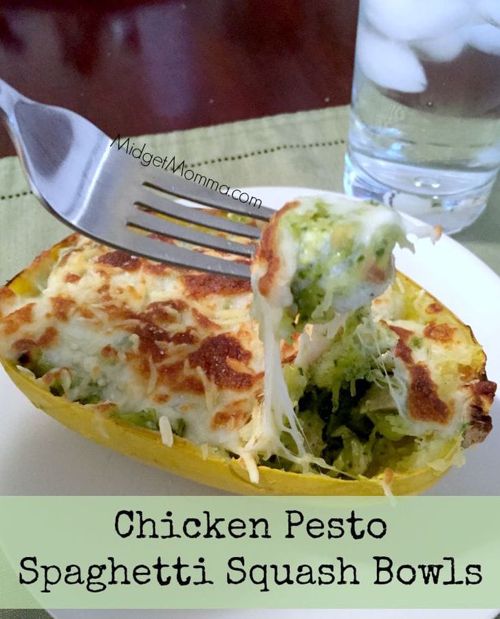 Chicken Pesto Spaghetti Squash Bowls