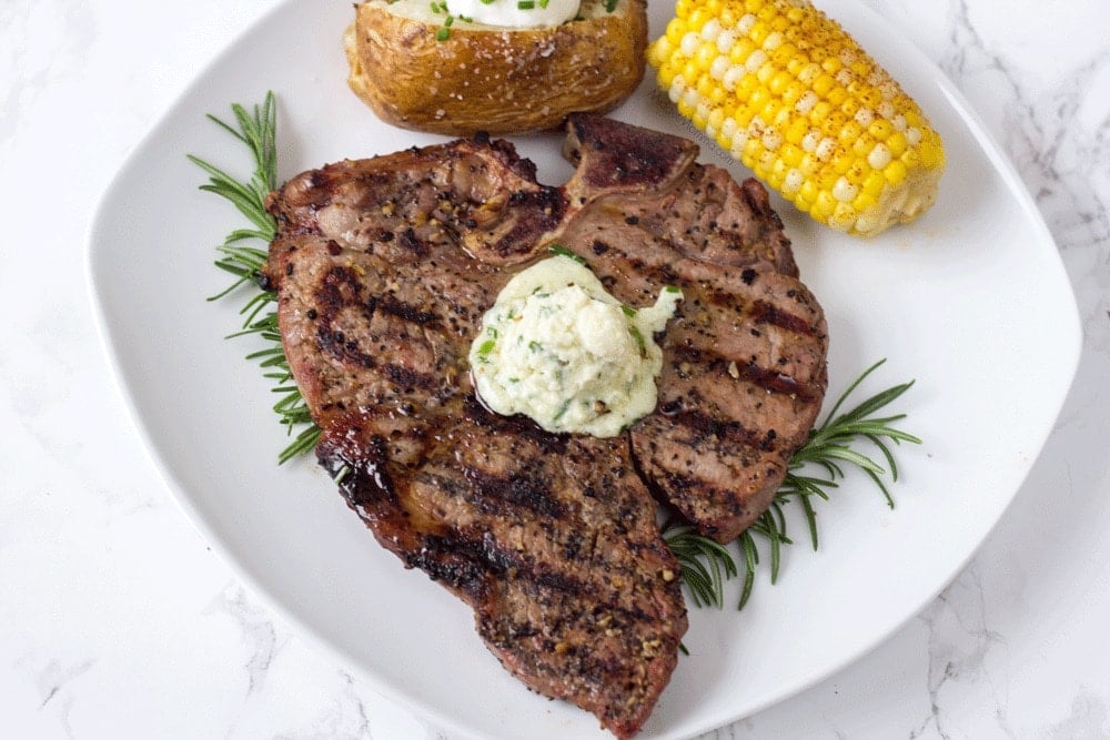 Grilled Steaks With Blue Cheese Butter • MidgetMomma
