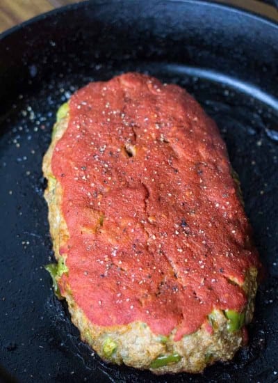 pork meatloaf in a pan