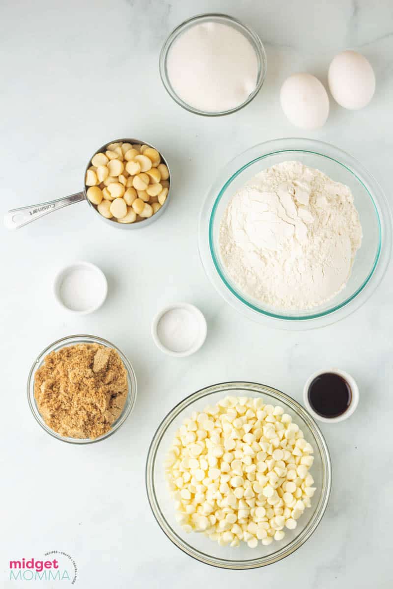 White Chocolate Macadamia Nut Cookies ingredients