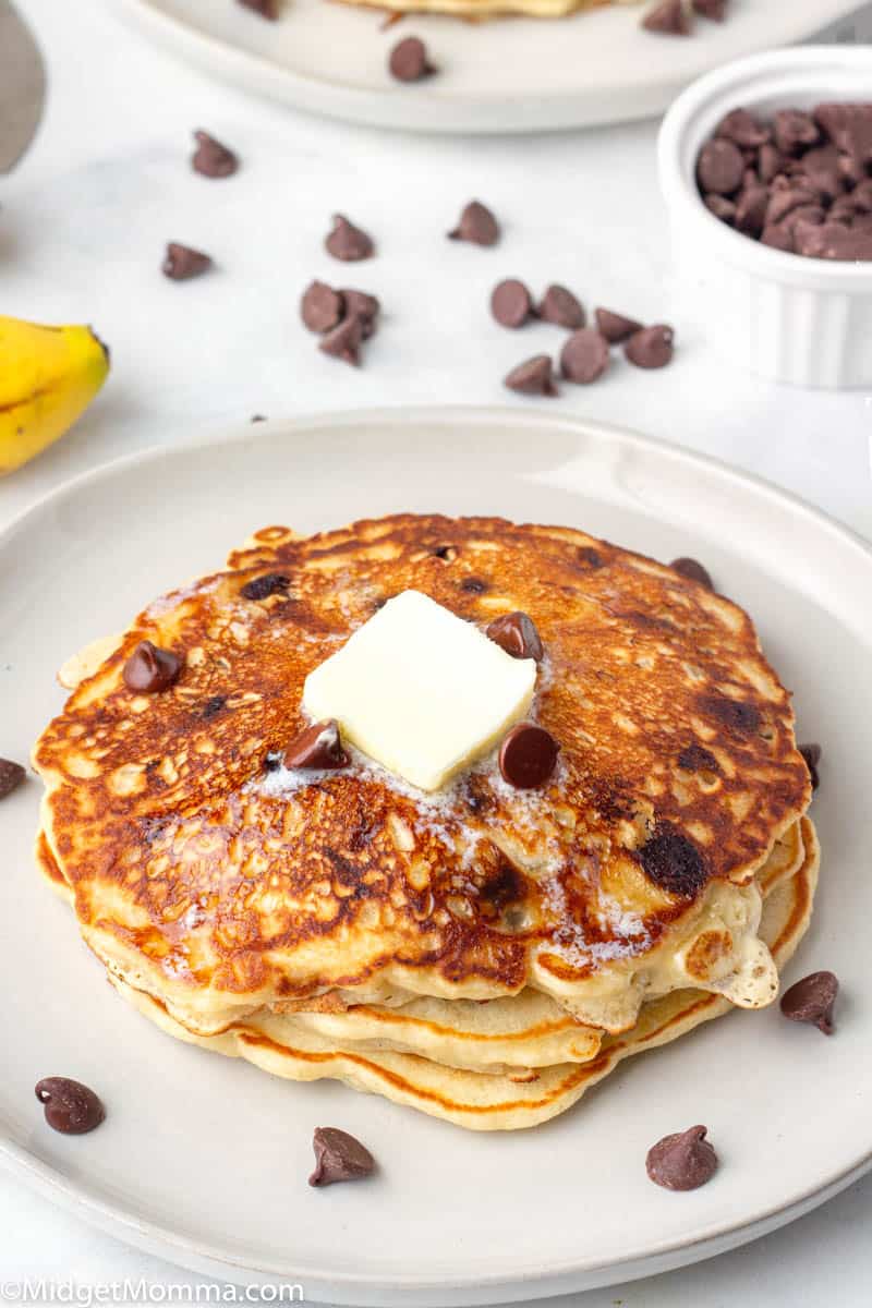 Banana chocolate chip pancakes