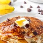 Banana chocolate chip pancakes