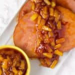 Ham steaks with pineapple sauce