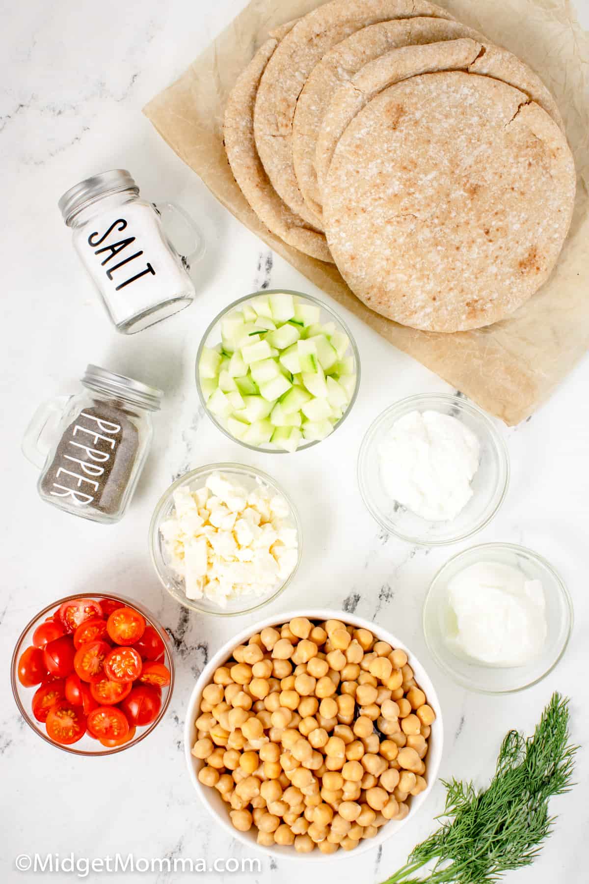 Greek Pita Sandwich ingredients