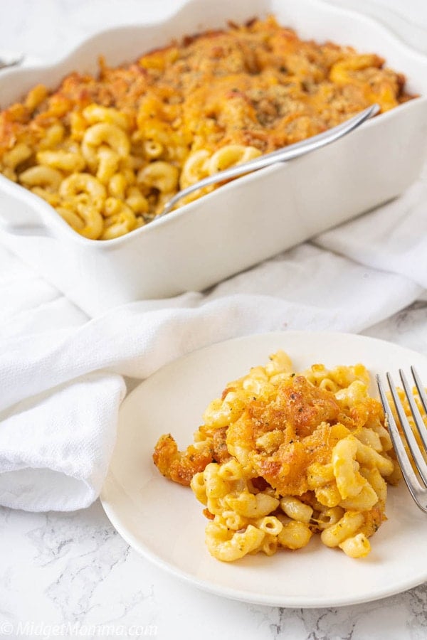 homemade mac and cheese on a plate