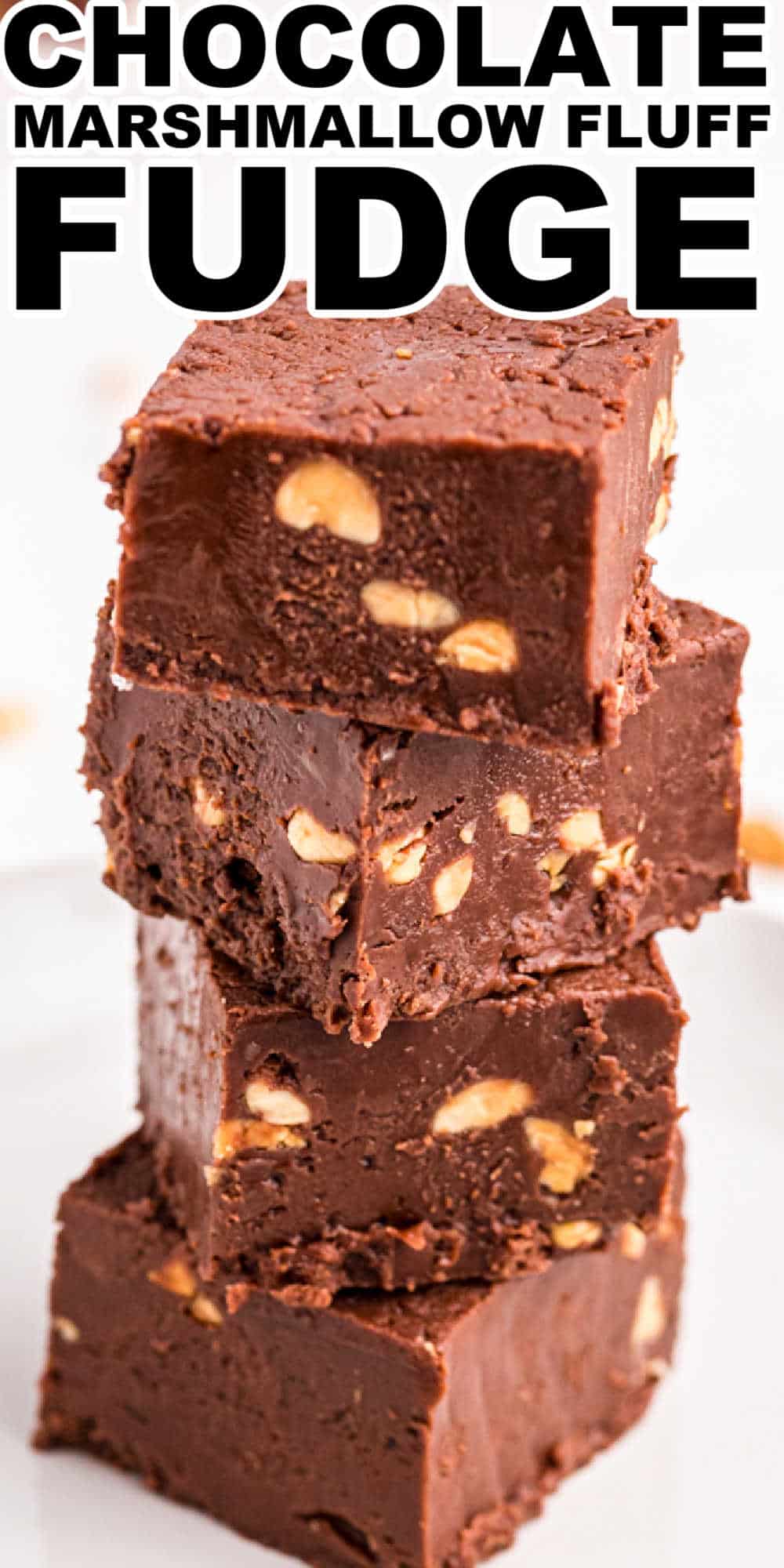 Chocolate Marshmallow Fluff Fudge Recipe with Nuts • MidgetMomma