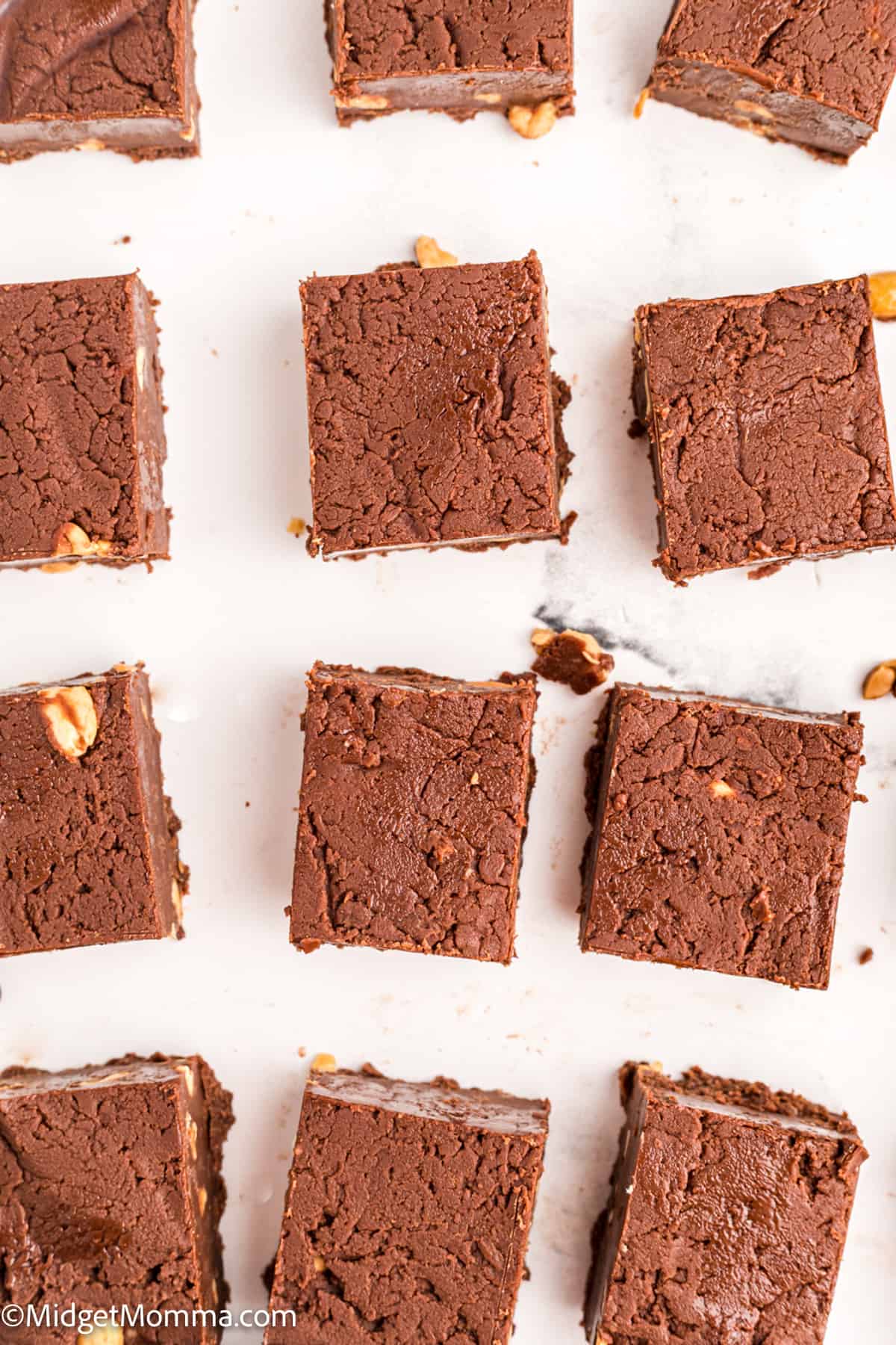 overhead photo of chocolate marshmallow fluff fudge 