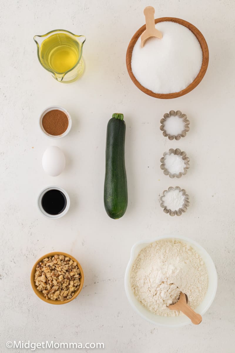 Walnut Zucchini Bread Recipe ingredients