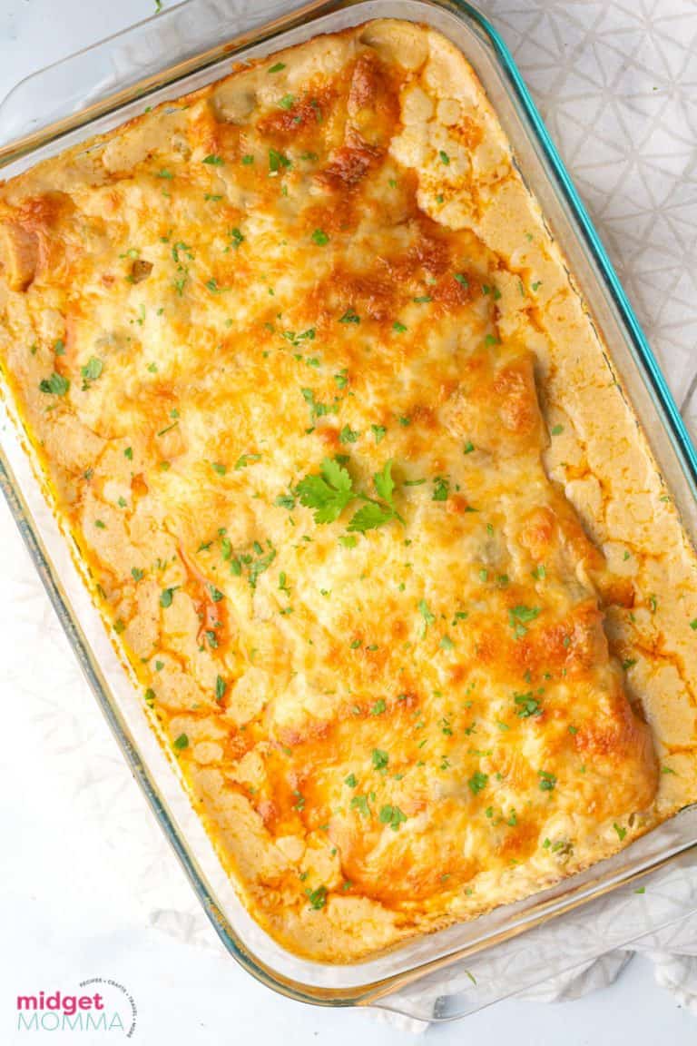 White Chicken Enchiladas with Green Chili Sour Cream Sauce Recipe
