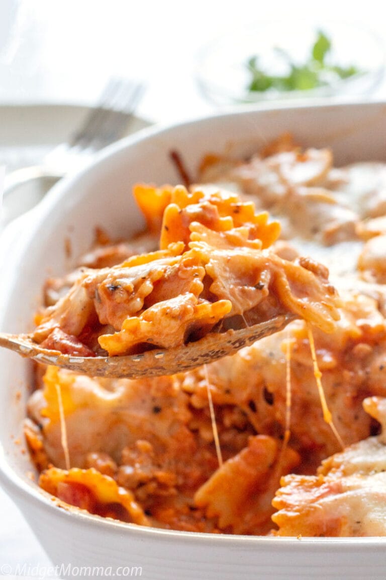 Easy Bow Tie Pasta Lasagna Recipe • MidgetMomma