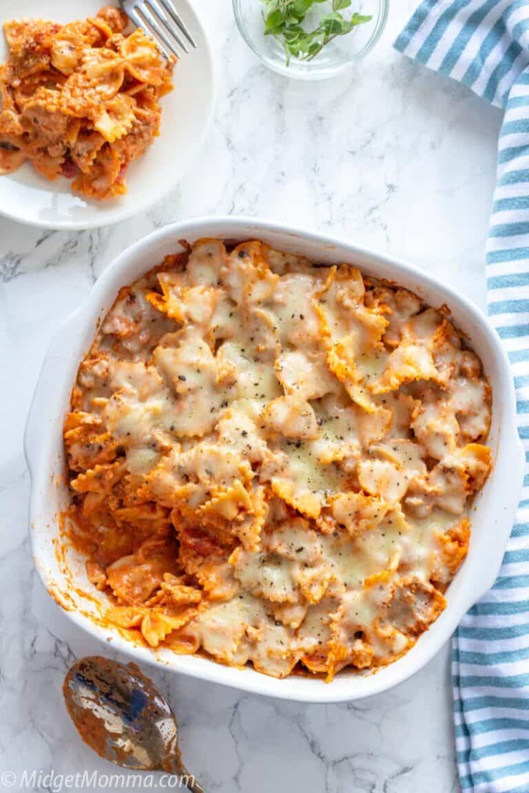 Easy Bow Tie Pasta Lasagna Recipe • MidgetMomma