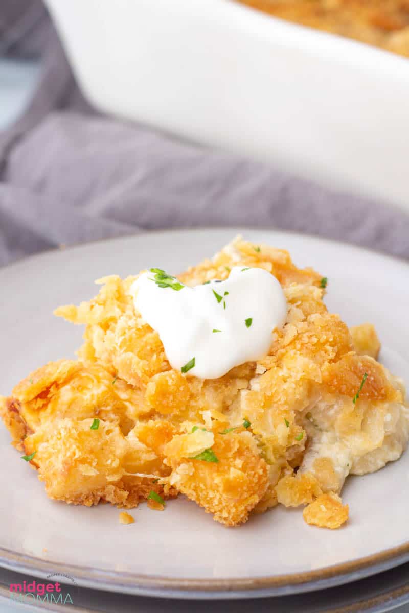 Funeral Potatoes on a plate