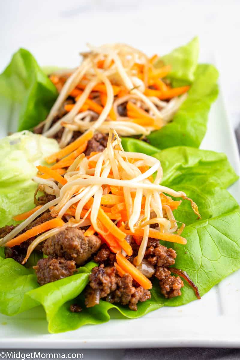 Beef Lettuce Wraps on a platter