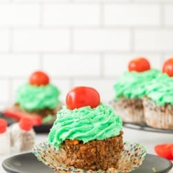 Meatloaf Cupcake on a plate