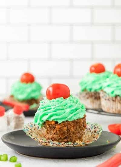 Meatloaf Cupcake on a plate