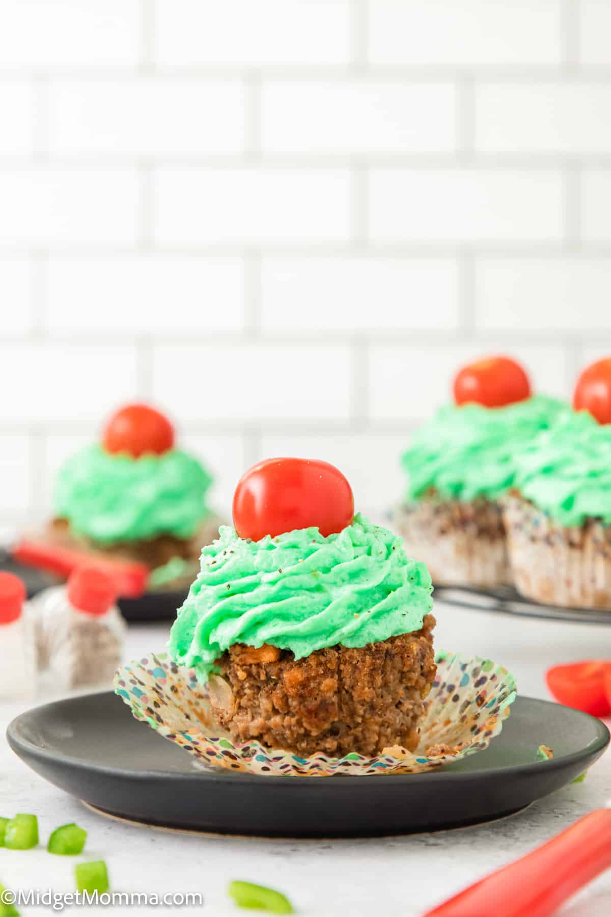 Meatloaf Cupcake on a plate