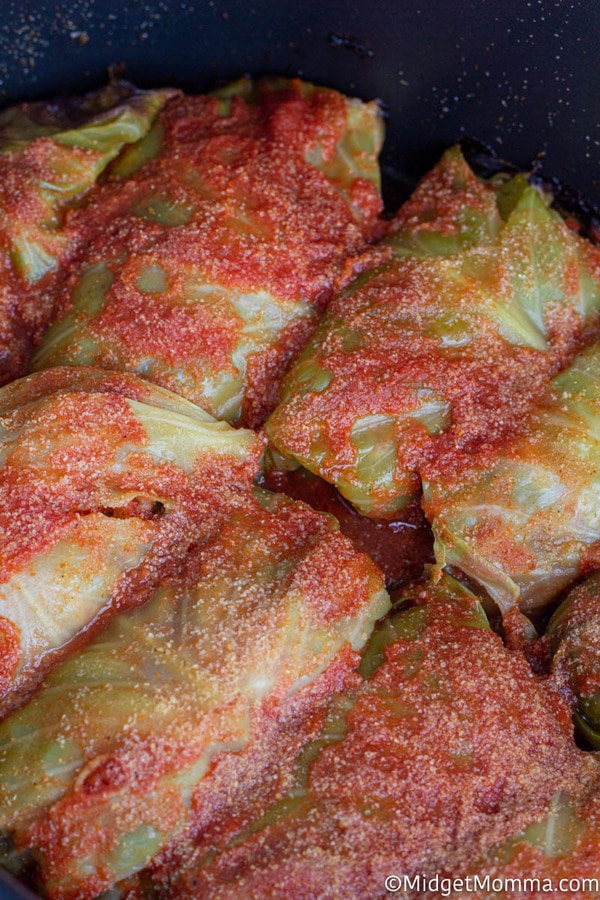 Cabbage Rolls cooking in the crockpot