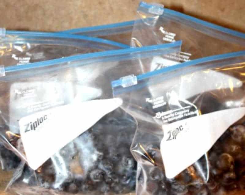 bags of frozen blueberries
