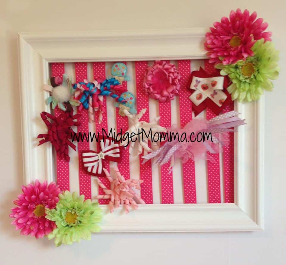 how to make a Picture Frame Hair Bow Holder