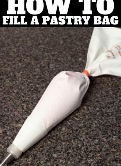 Filled pastry bag sitting on the c