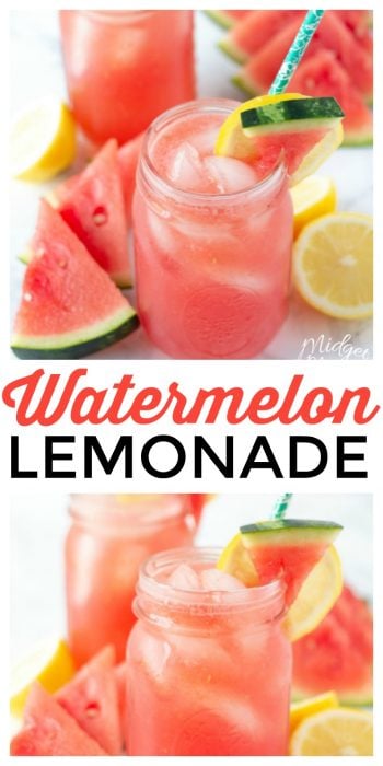 This Watermelon Lemonade Recipe tastes like summer in a glass! Fresh watermelon with fresh lemons and a few other ingredients and you have an amazing refreshing summer drink. #Watermleon #lemonade #WatermelonLemonade #WatermelonDrink