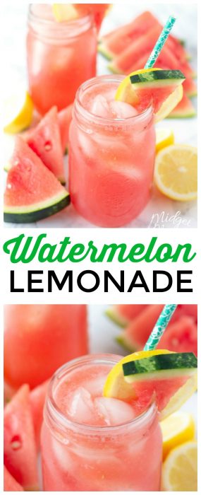 This Watermelon Lemonade Recipe tastes like summer in a glass! Fresh watermelon with fresh lemons and a few other ingredients and you have an amazing refreshing summer drink. #Watermleon #lemonade #WatermelonLemonade #WatermelonDrink