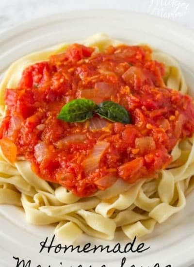 This Marinara Sauce recipe is sure to be a staple in your kitchen! When I make this recipe I always triple it because it stores very well in the freezer.