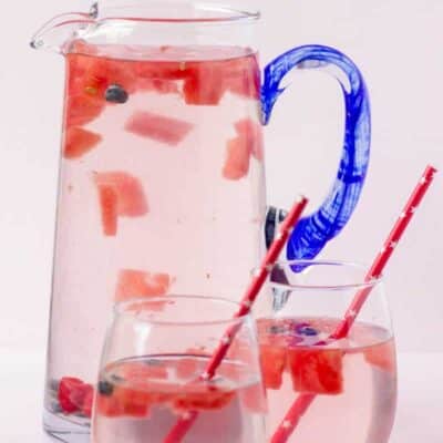 Fruit Infused water in a glass pitcher
