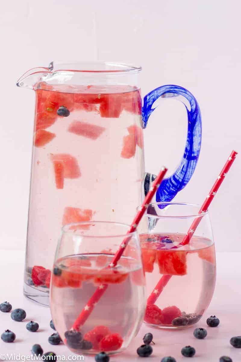 Fruit Infused water in a glass pitcher