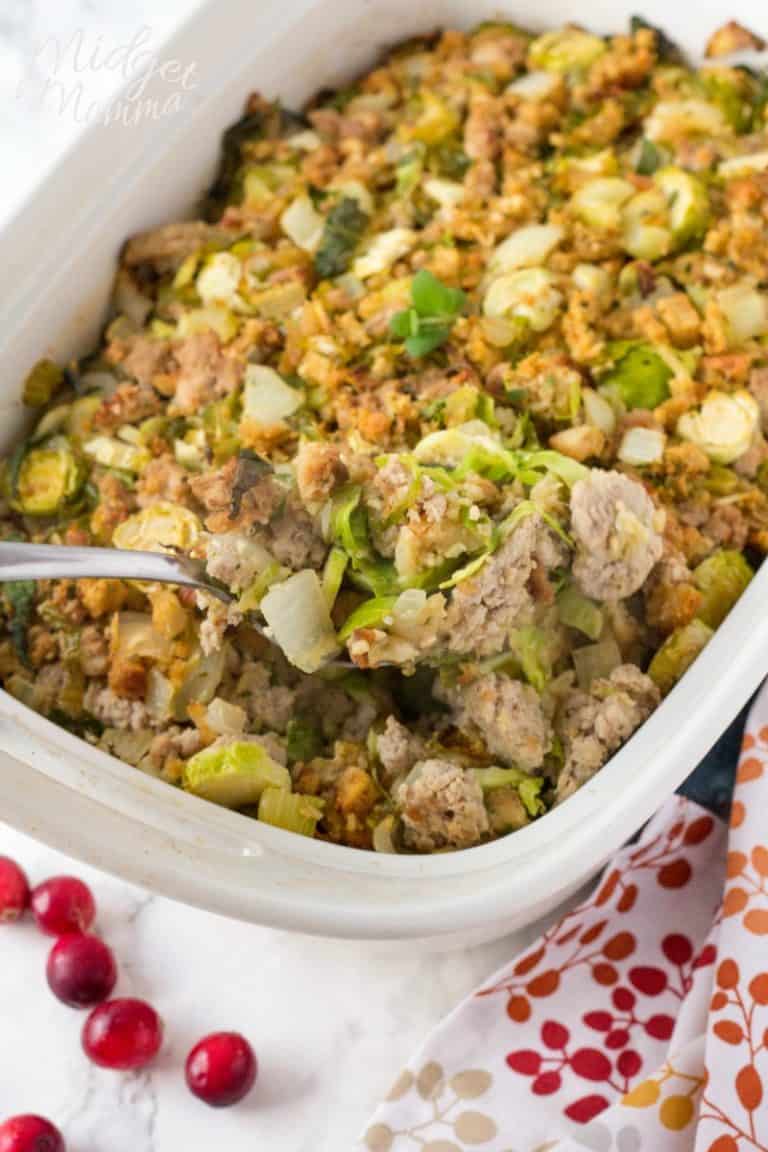 Ground Turkey and Brussel Sprouts Casserole • MidgetMomma