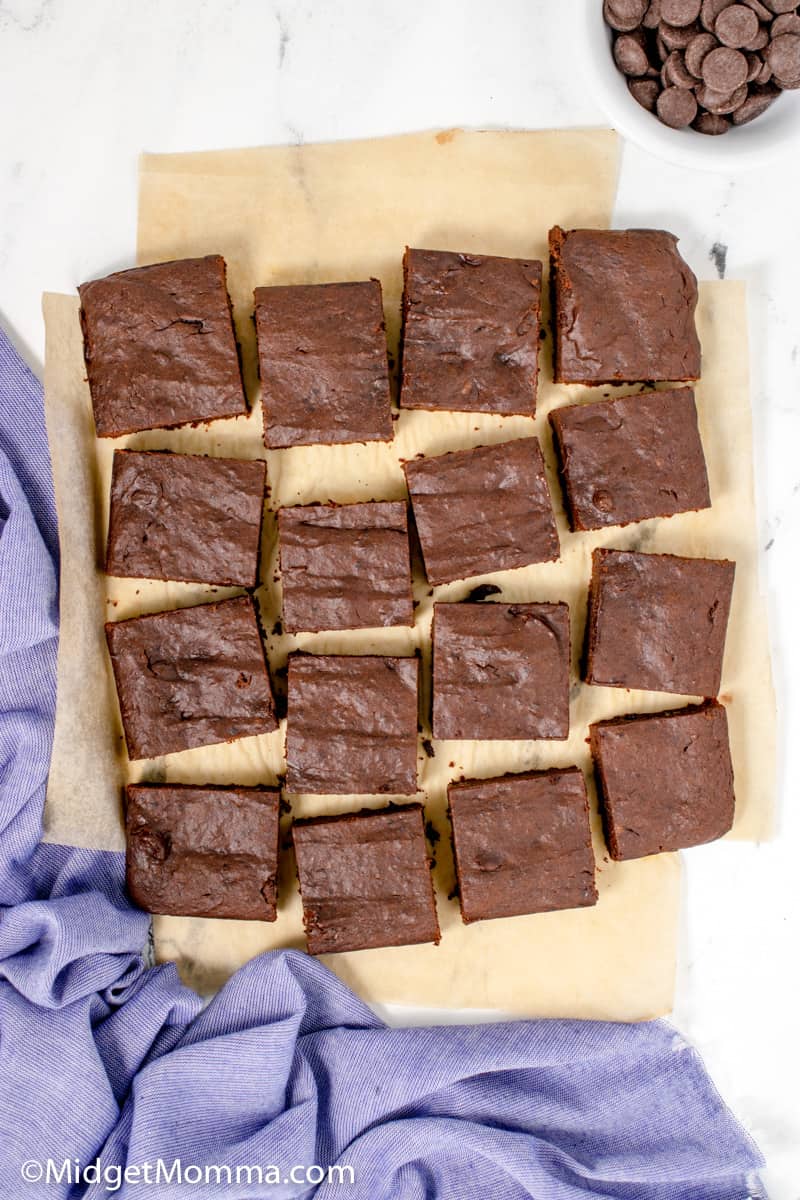 overhead photo of black bean brownies