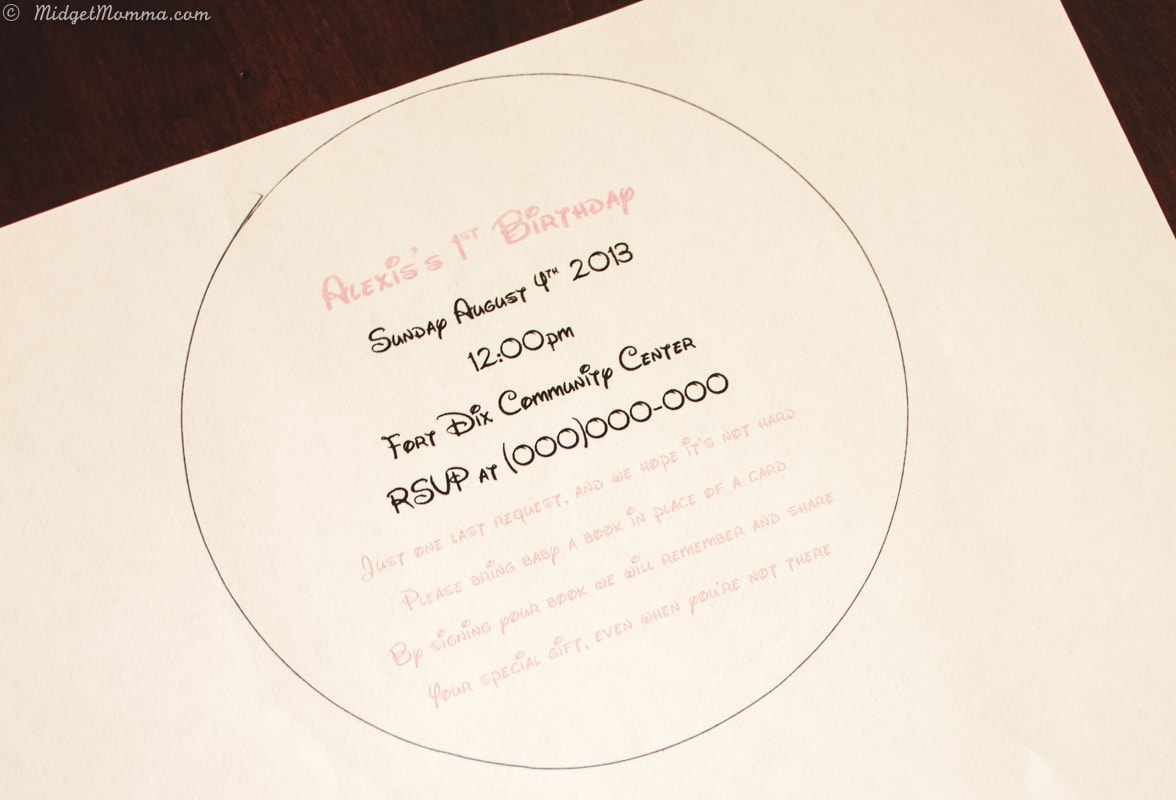 printed paper for easy minnie invitations