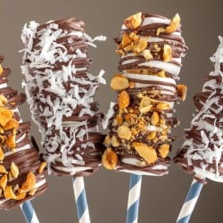 Chocolate Drizzled Marshmallow Pops