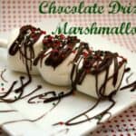 Chocolate Drizzled Marshmallows.Easy recipes for Parties & are great for kids & anyone who love chocolate and marshmallows! Can be designed for any holiday