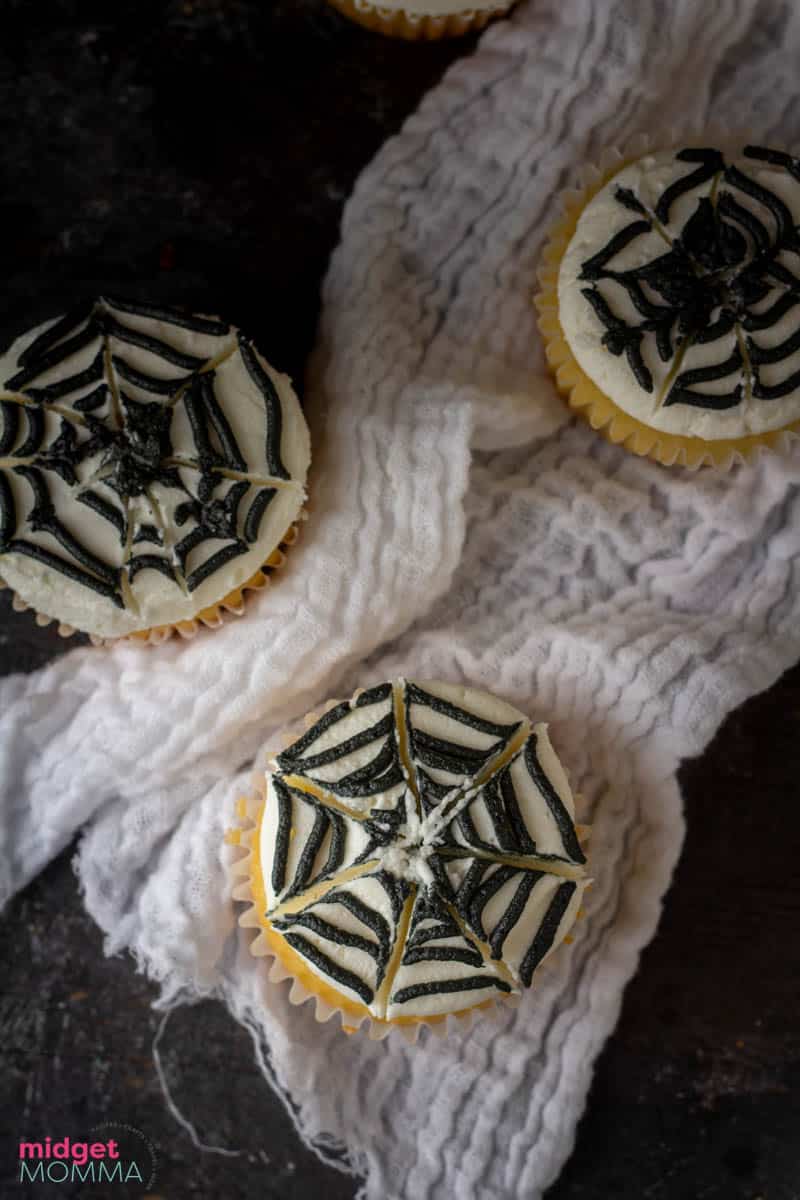 spider web cupcakes