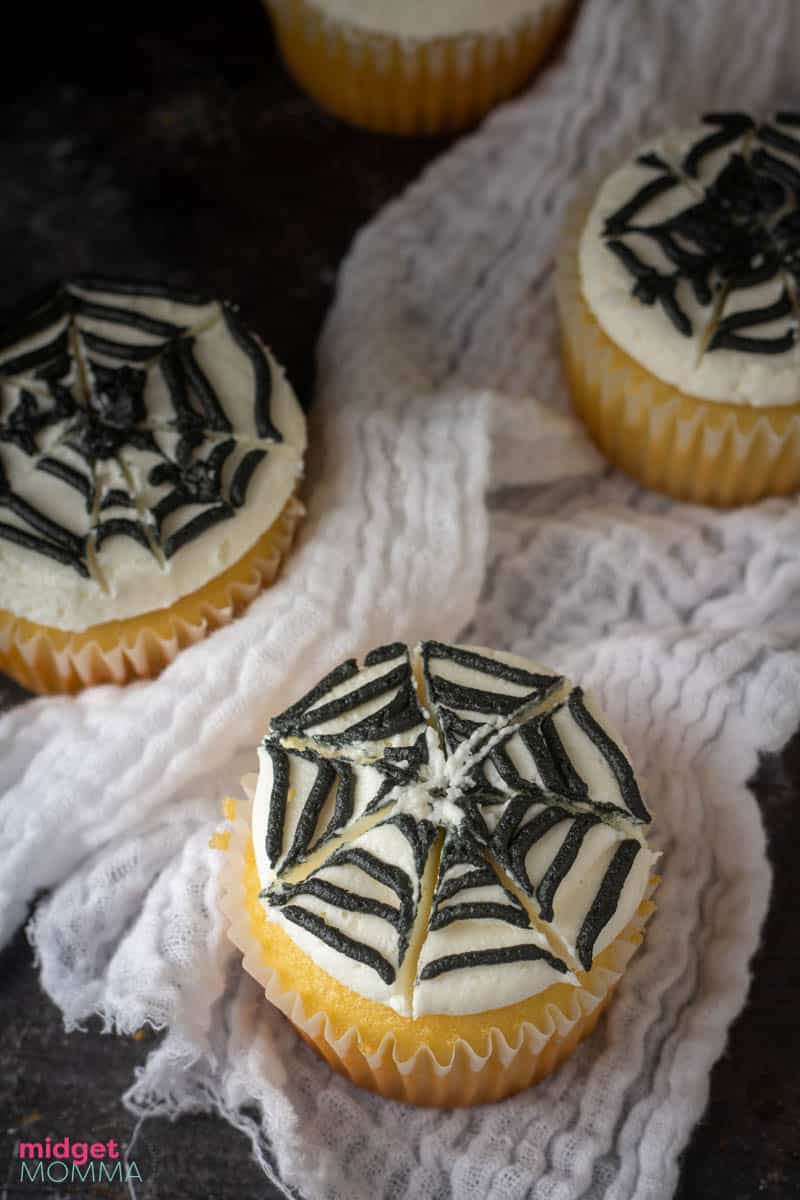 spider web cupcakes