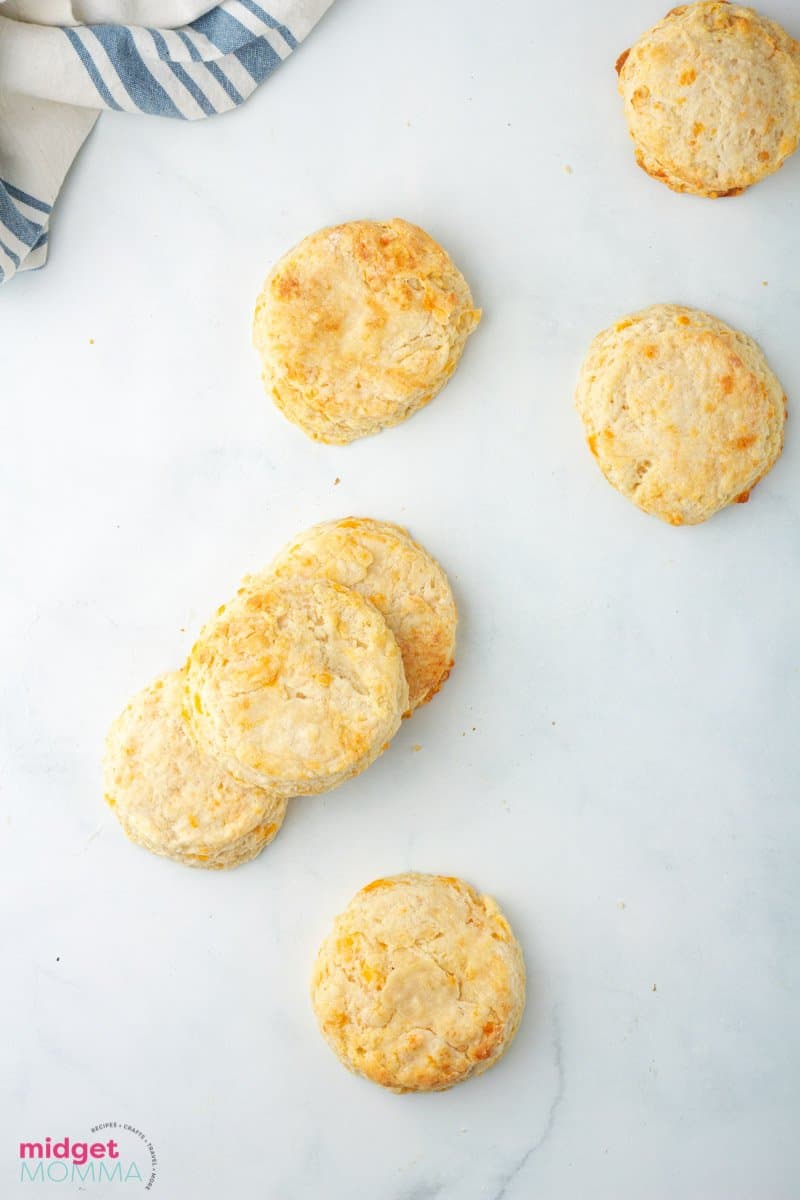 over head photo of Garlic Cheddar Biscuits