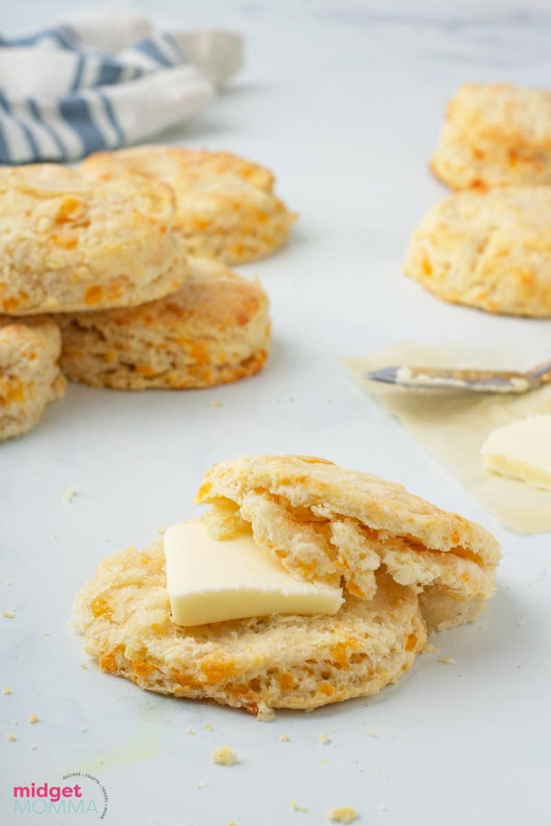 Garlic Cheddar Biscuits with butter