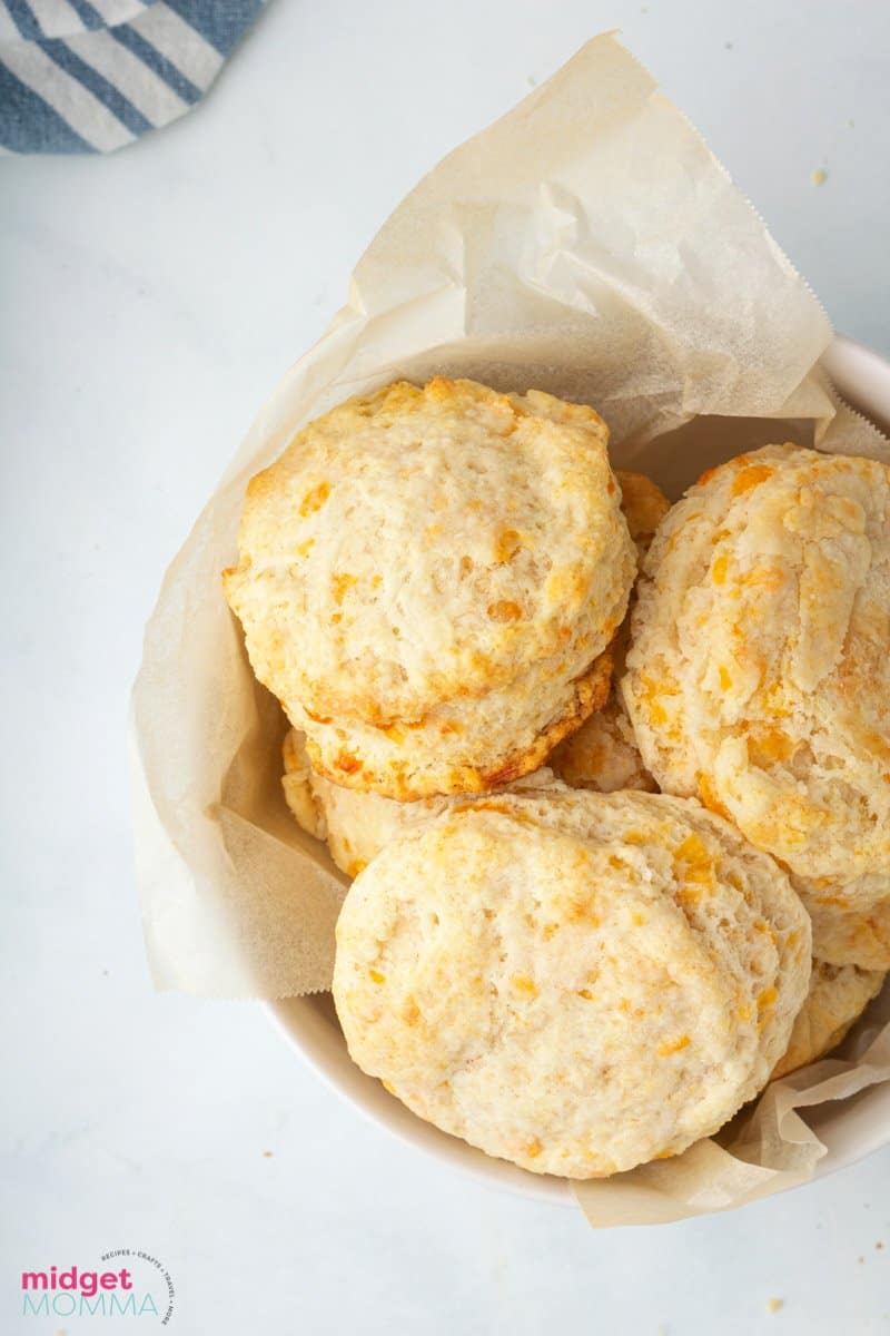 bowl of Garlic Cheddar Biscuits