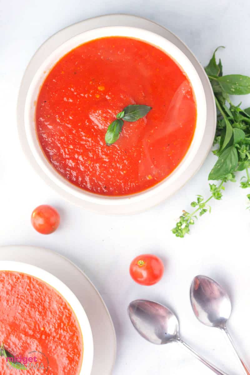 Homemade tomato soup with fresh tomatoes
