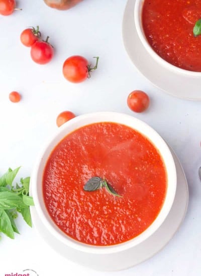 Homemade tomato soup with fresh tomatoes