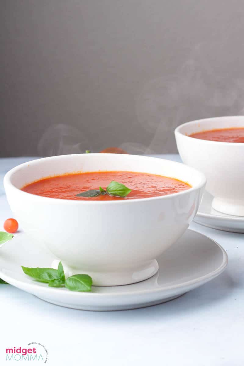 Homemade tomato soup with fresh tomatoes