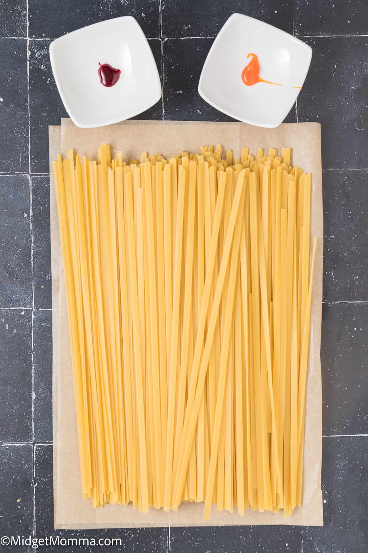 orange halloween pasta ingredients