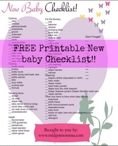 free baby needs printable check list 