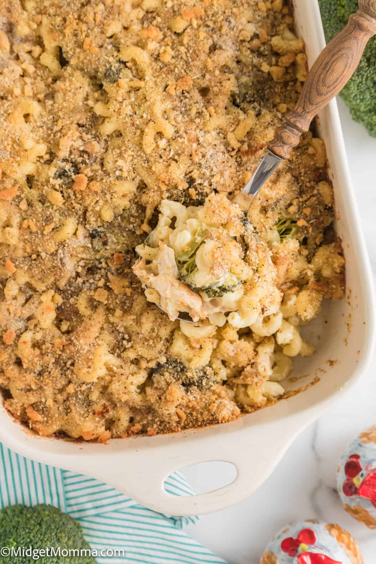 overhead photo of Broccoli Chicken Mac and Cheese Recipe