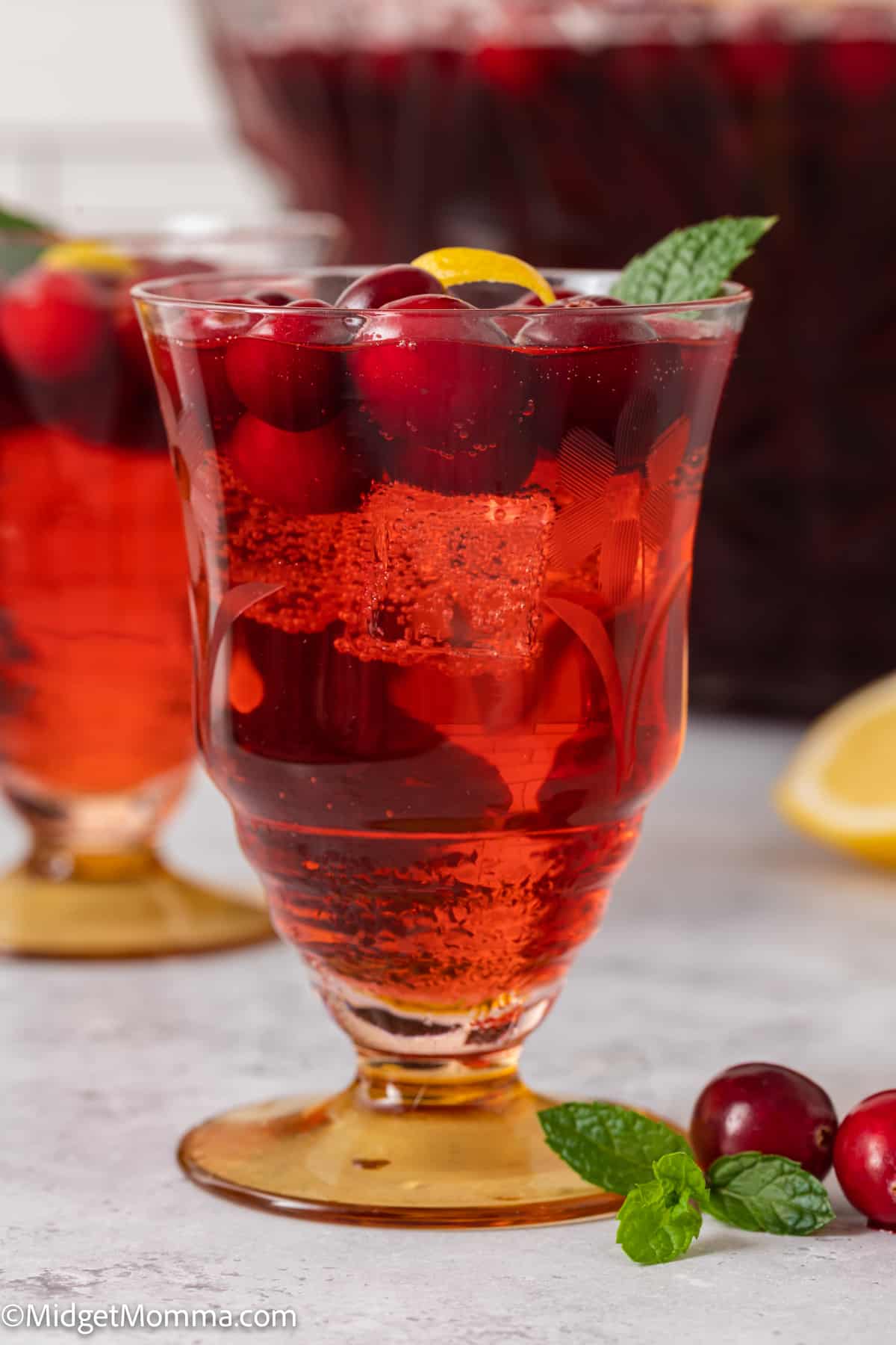 Sparkling Cranberry Punch Recipe in a glass