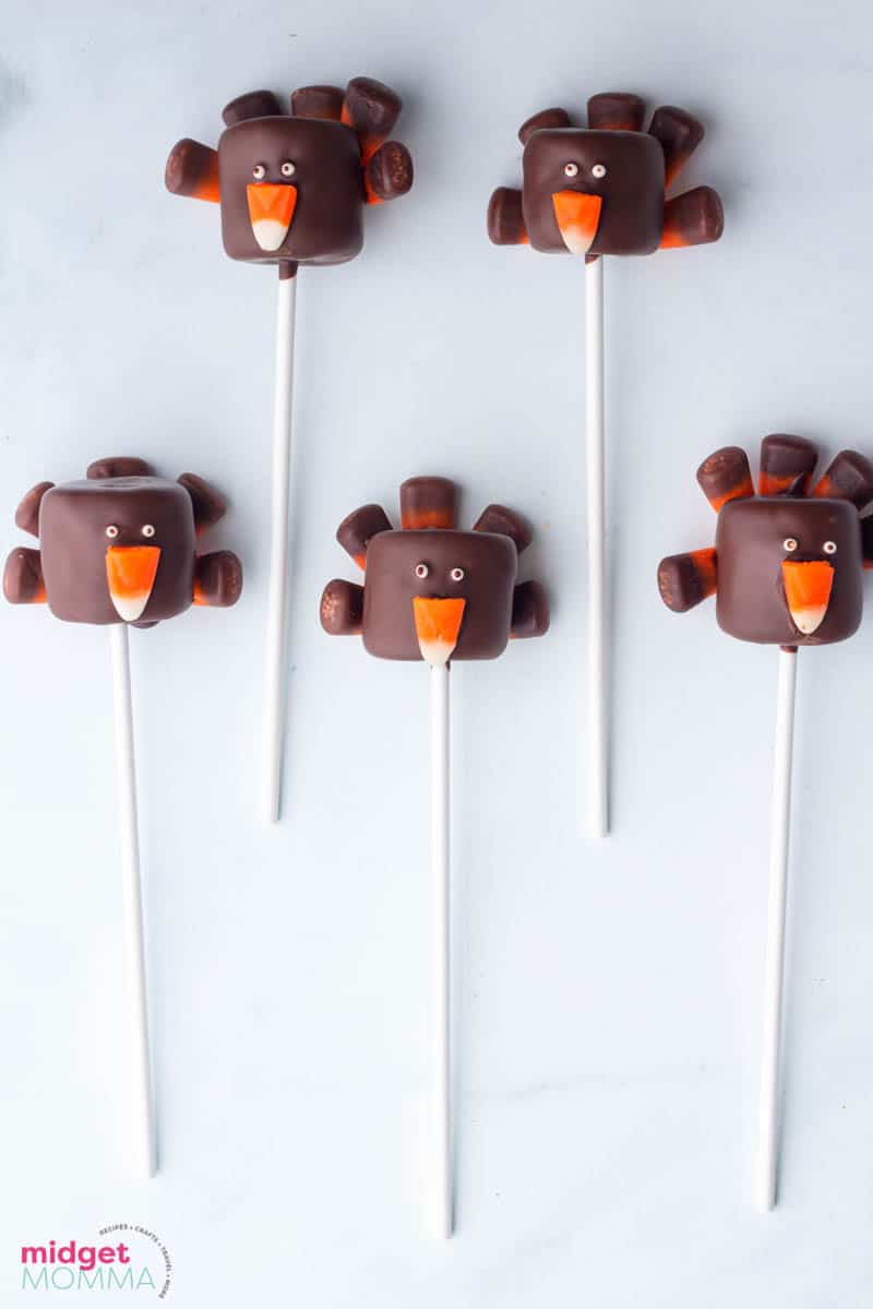 Thanksgiving Turkey Marshmallow Pops