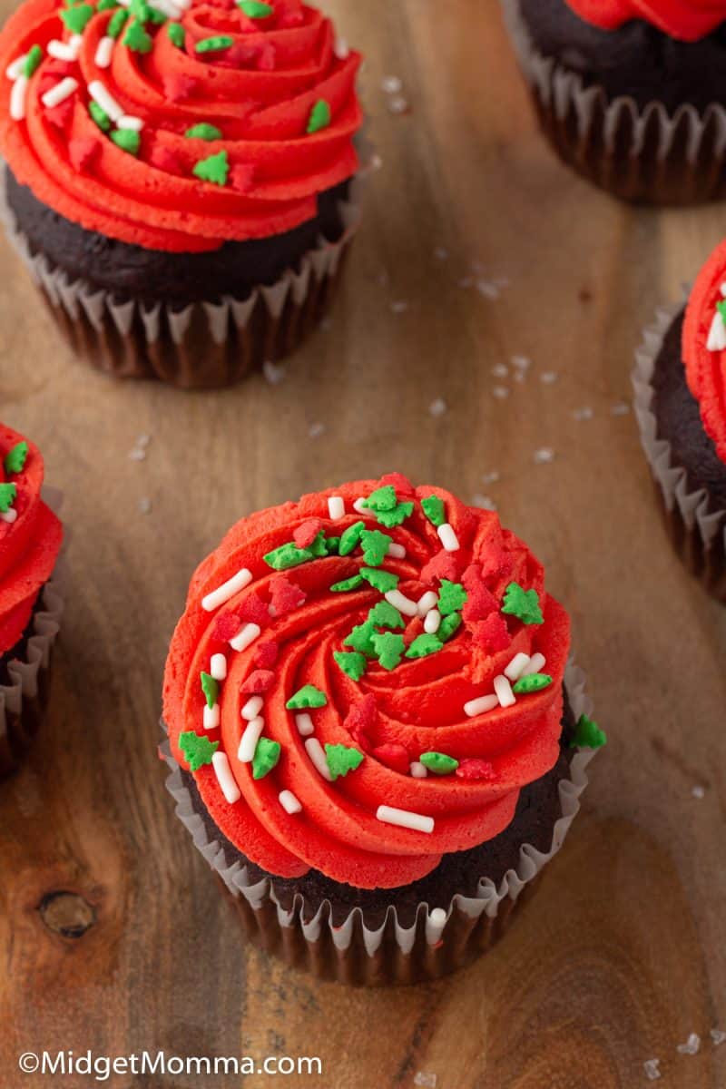 overhead Christmas Cupcakes