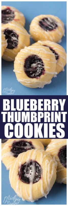 If you are looking for an easy thumbprint cookie recipe then you are in luck! These Blueberry thumbprint cookies are so easy to make! #blueberry #ThumbprintCookies #BlueberryCookie #Blueberrydessert #ThumbprintCookie 