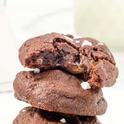 Salted Caramel Stuffed Double Chocolate Cookies